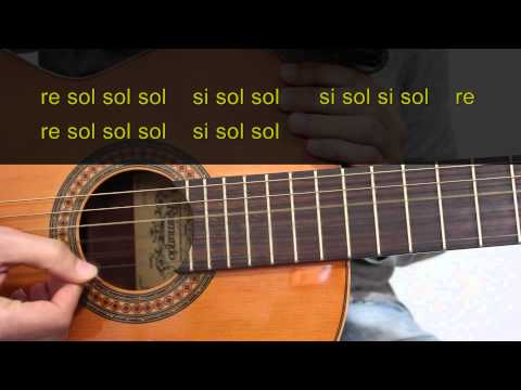 Canción fácil para guitarra: el Patio de mi Casa (cuerdas abiertas)