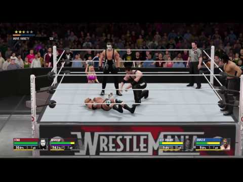 WWE 2K16 mycareer Brandon & Sting VS Seth Rollins & Triple H