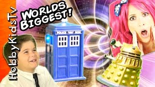 Worlds Biggest DOCTOR WHO Surprise Tardis Egg Adventure! Dalek Attack + Dinosaurs HobbyKidsTV