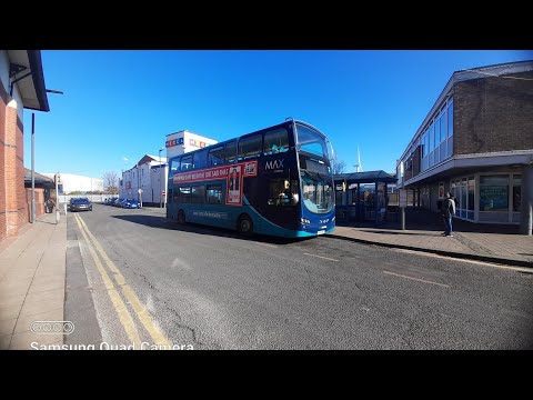 *front seat view*arriva northumbria 7607 NK59DME Wright gemini 2 DB300 X10 Blyth