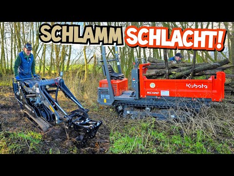 Endless mud! | Getting firewood on tracks | Grandpa's new tank! | Kubota KC 120 | Jansen KL 200