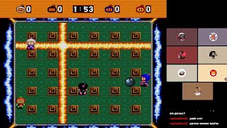 Super Bomberman (SNES) - 4 players (humanos) online no Battle Mode com Discord