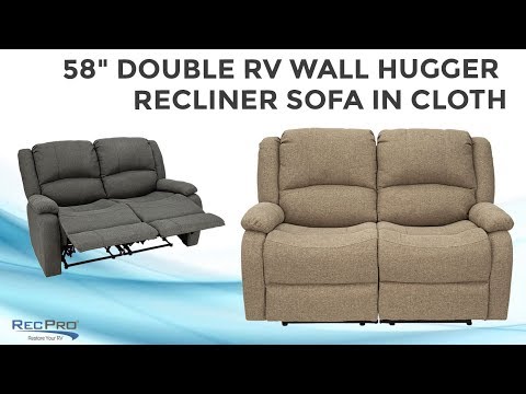 58" Double RV Wall Hugger Recliner Sofa in Cloth