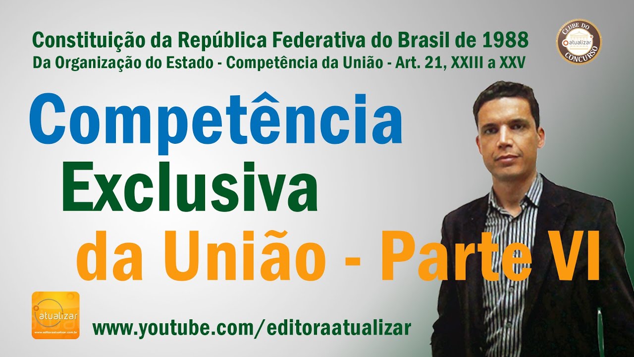 CF/88 - Art. 21, XXIII a XXV (Competência Material Exclusiva - Parte VI)