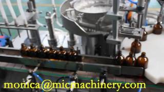 MIC-L40 Automatic glass bottle plastic Cap syrup or oil filling sealing machine piston pump filling