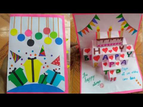 BEAUTIFUL HANDMADE BIRTHDAY CARD // DIY CAKE POP UP CARD IDEA // HANDMADE BIRTHDAY CARD IDEA //