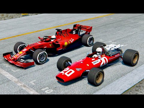 Ferrari F1 2019 vs Ferrari F1 1967 - Old Spa