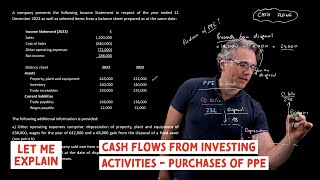Cash flows from investing activities - purchases of PPE (for the @CFA Level 1 exam)