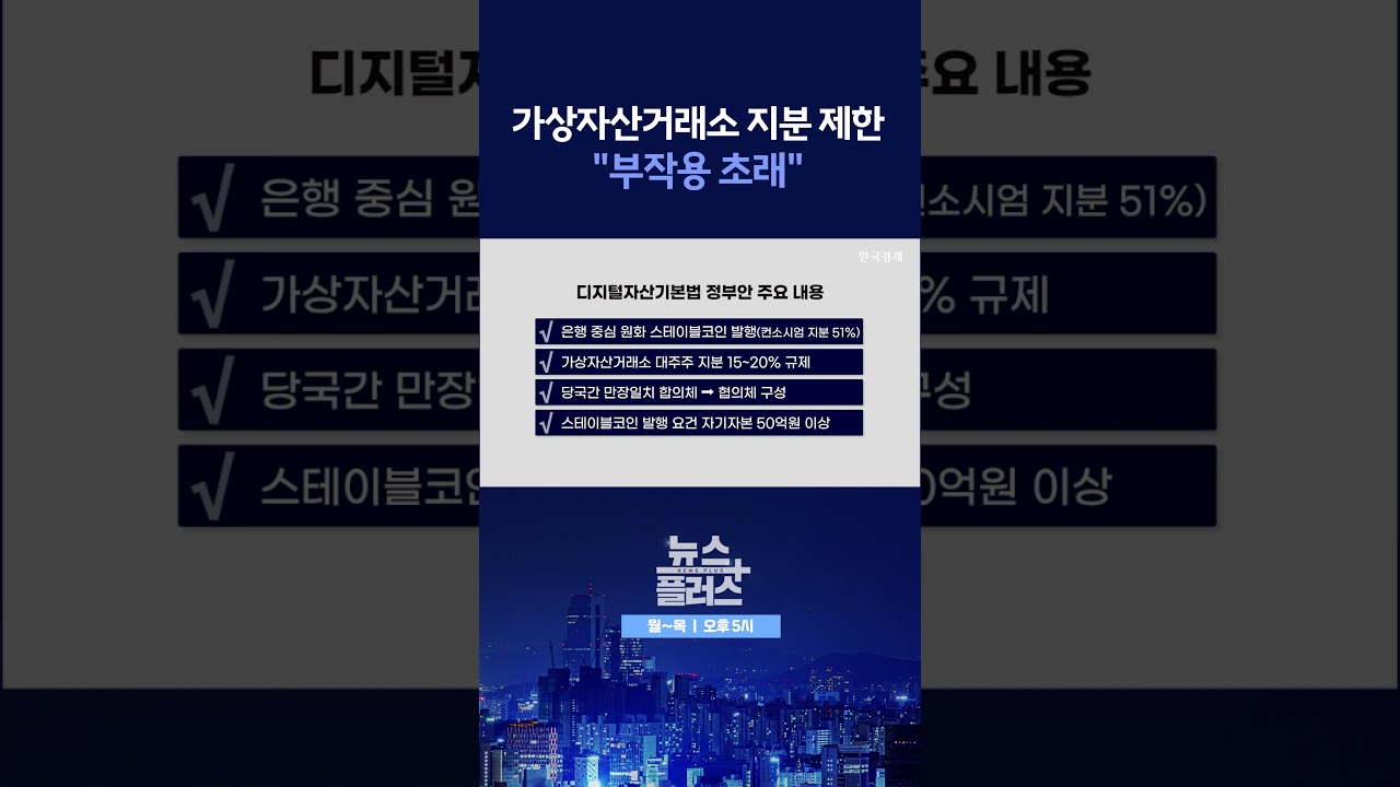 [뉴스플러스] 디지털자산법 과잉 규제  ㅣ 한국경제TV뉴스  #shorts