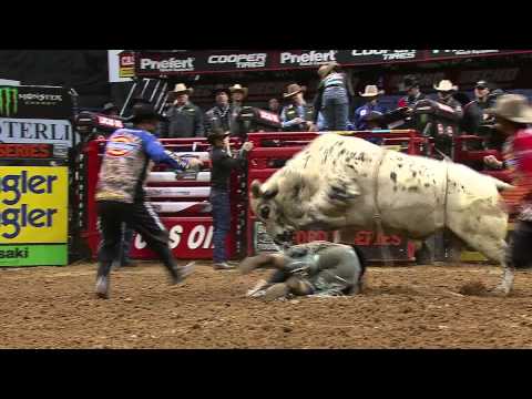 WRECK: Mike Lee is stepped on by Johnny Walker Black Jr. (PBR)