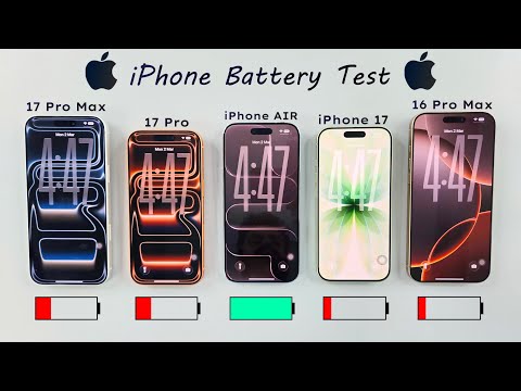 iPhone 17 PRO Max vs 17 PRO vs 16 PRO Max vs 17 vs Air Battery Test 