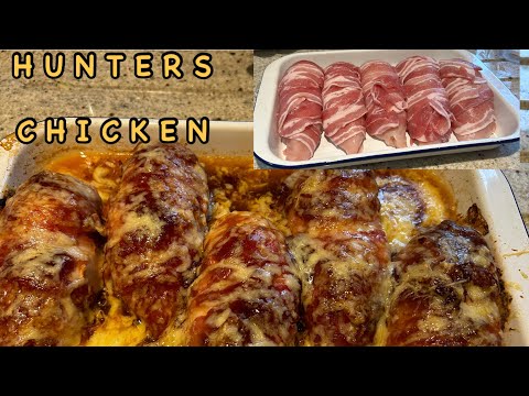 HUNTERS CHICKEN , chicken breast wrap with bacon , cheese and bbq sauce