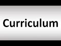 How to Pronounce 'Curriculum' Correctly