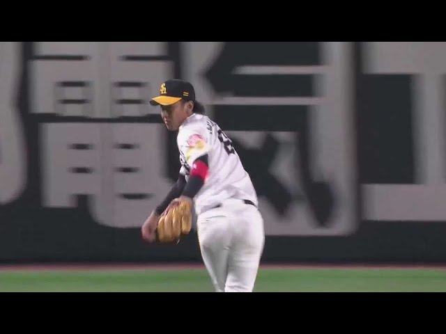 【8回表】ホークス・今宮健太 アウトまで紙一重のジャンピングスロー!! 2022年6月8日 福岡ソフトバンクホークス 対 阪神タイガース