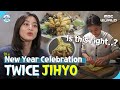 [C.C.] JIHYO making tteokguk in hanbok to celebrate the New Year's Day #TWICE #JIHYO