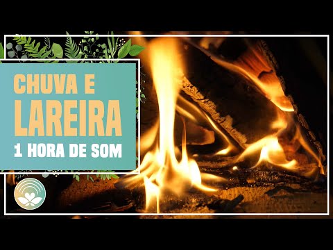 SOM DE CHUVA E O ESTALAR DO FOGO 🔥🌧️ LAREIRA PARA DORMIR E RELAXAR