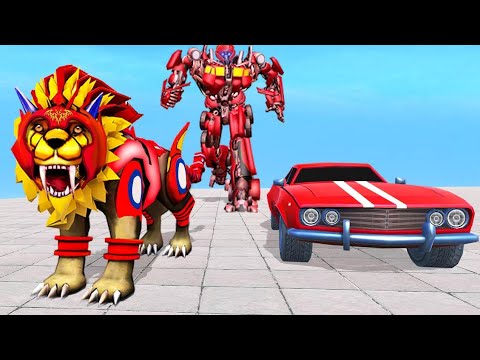 Lion Robot Transformation Car Games 3D - Android Gameplay