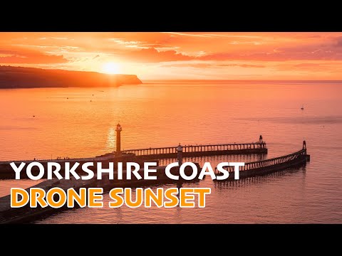 Whitby And The Yorkshire Coast At Sunset - 4k Drone Montage