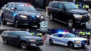 Police Escort: Detroit Police Escort VIP's To Airport After NFL Game - Week 18 - 2024