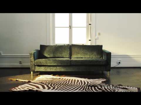 Elevate Your IKEA Karlstad Sofa With a Velvet Bemz Cover