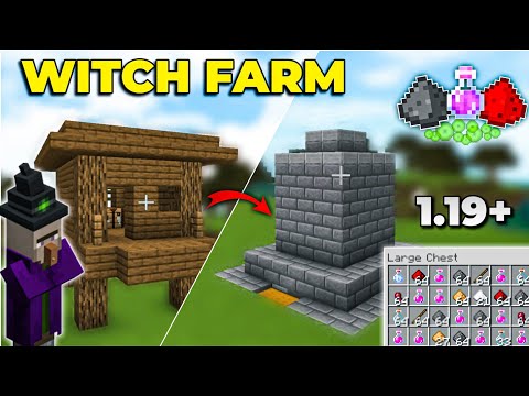 Easy And Efficient WITCH FARM Minecraft 1.19 | Witch Gunpowder Farm Minecraft PE/Bedrock