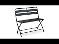 Banc de jardin pliable 2 sièges Gris - Métal - 90 x 84 x 49 cm