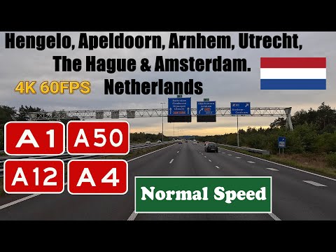 4K Hengelo, Apeldoorn, Arnhem, Utrecht, The Hague & Amsterdam. Netherlands. A1, A50, A12 & A4