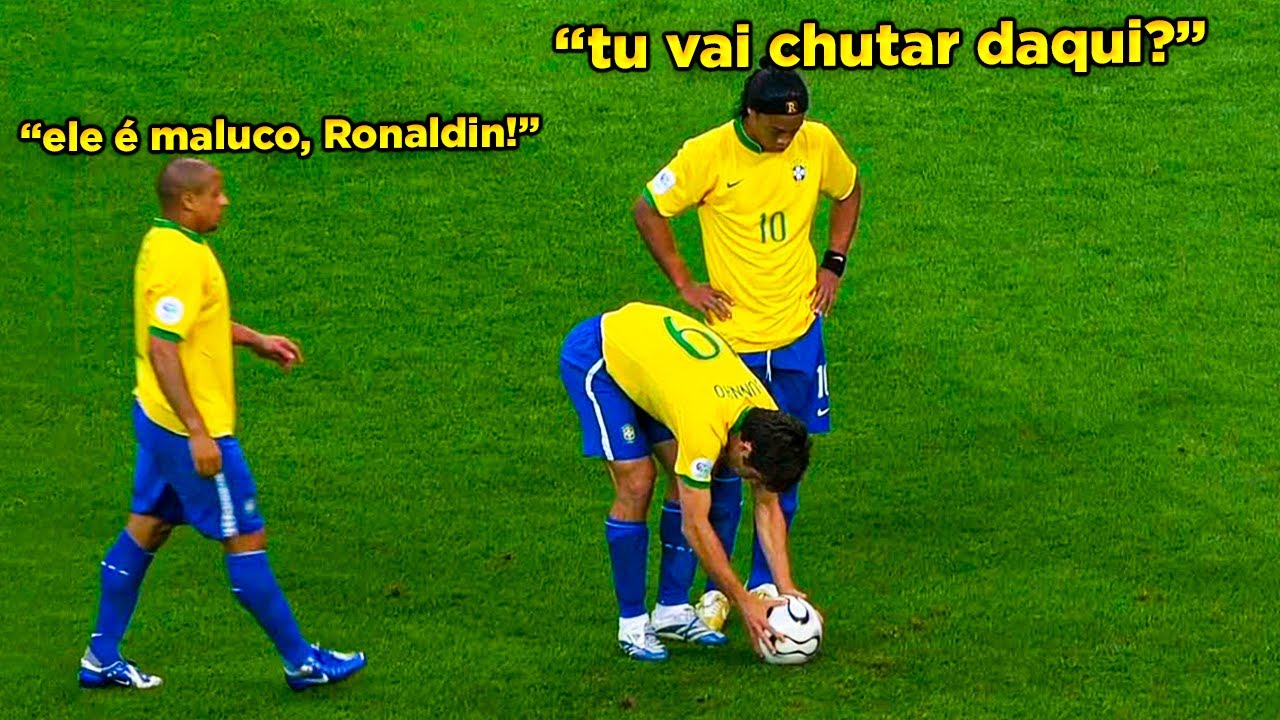 NEM O RONALDINHO ACREDITAVA NO JUNINHO PERNAMBUCANO COBRANDO FALTAS DE MUUITO LONGE!!