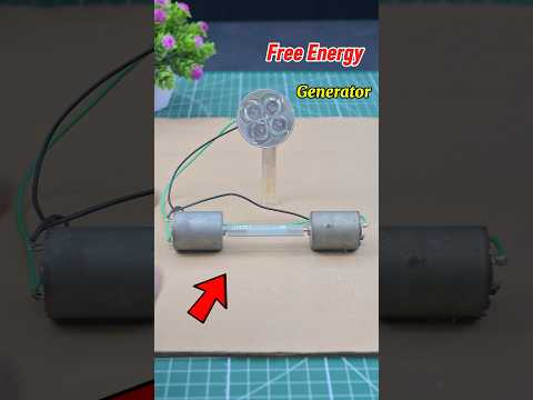 DIY Energy Generator Using Two DC Motors – Science Project #shorts #freeenergy #freeelectricity