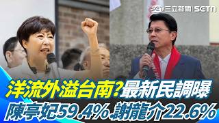 洋流外溢台南? 支持度陳亭妃59.4％ 謝龍介22.6％ 台南市長民調政黨傾向 民進黨51.6％ 國民黨15.3％｜三立新聞網 SETN.com