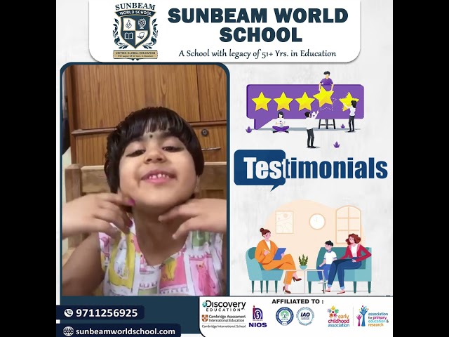 At Sunbeam World School, the trust and appreciation of our parents mean everything to us.
