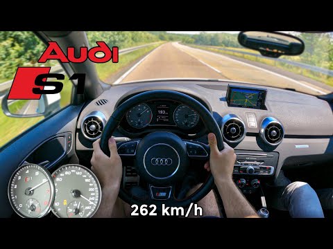 Audi S1 2.0 TFSI 231HP TOP SPEED POV Test Drive, 100-200, *262 km/h* Acceleration on Autobahn 🏎