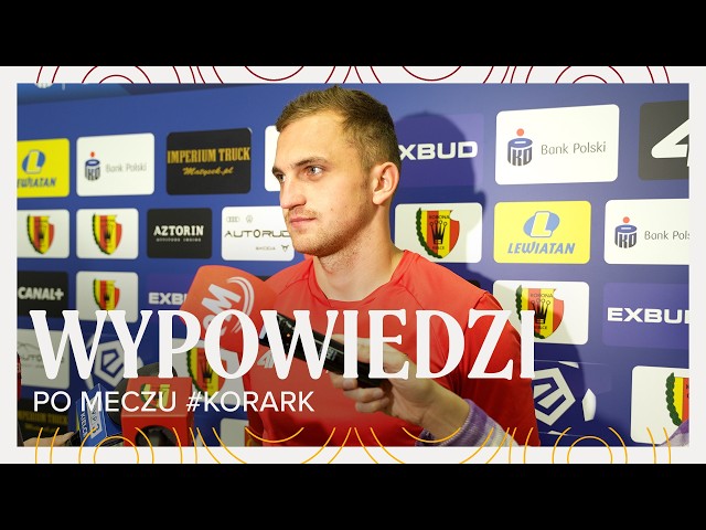 Wiktor Długosz i Stjepan Davidović po meczu Korona Kielce - Arka Gdynia 3:0 (22.03.2026r.)