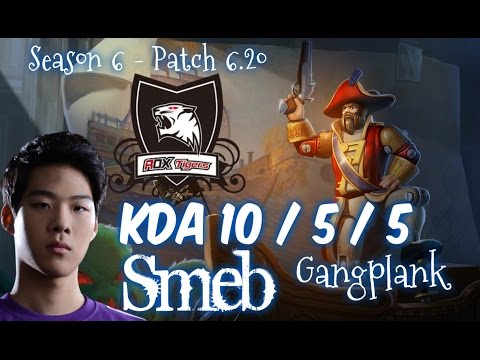 ROX Smeb GANGPLANK vs EKKO Top - Patch 6.20 NA Ranked | League of Legends