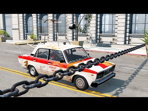 Cars vs Chain #6 - BeamNG DRIVE | SmashChan