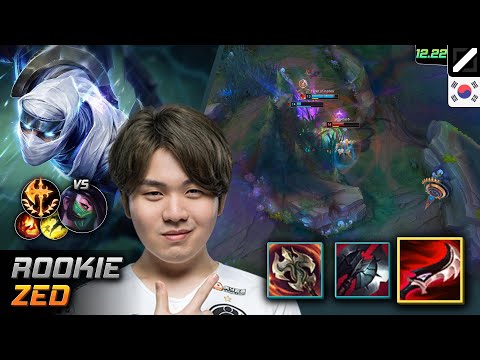 Rookie Mid Zed Build Duskblade of Draktharr Conqueror - Rookie Zed Match Highlight - LOL KR 12.22