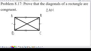 Proving the Diagonals of Rectangles are Congruent