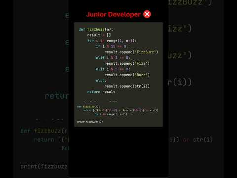 Python FizzBuzz: Beginner vs Expert Solutions #CodeQuality