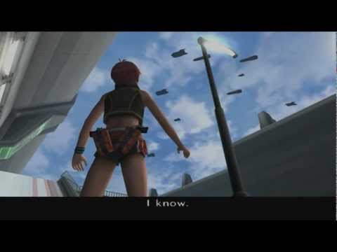 Xenosaga III HD Cutscene 180 - URTVs Descend (Miltia City) - JAPANESE - SWIMSUIT MODE