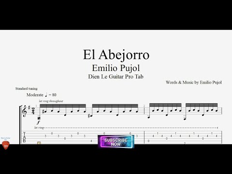 El Abejorro by Emilio Pujol with Guitar Tutorial TABs