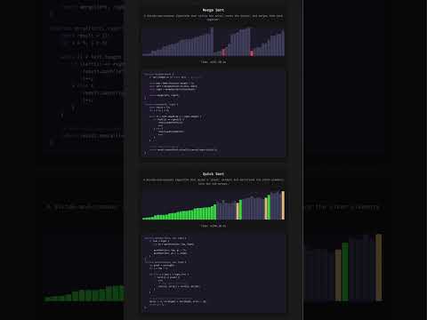 Merge vs. Quick Sort Visualized | Javascript Implementations