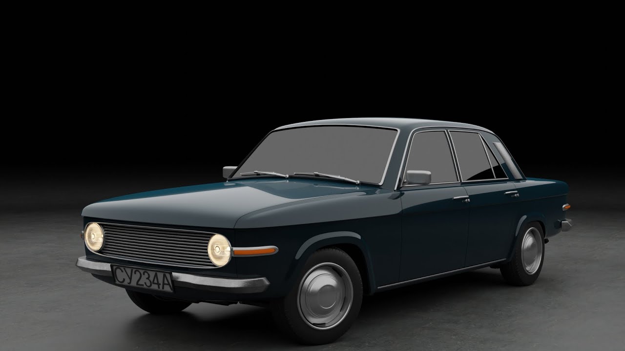 Generic 70s soviet sedan 3D Model