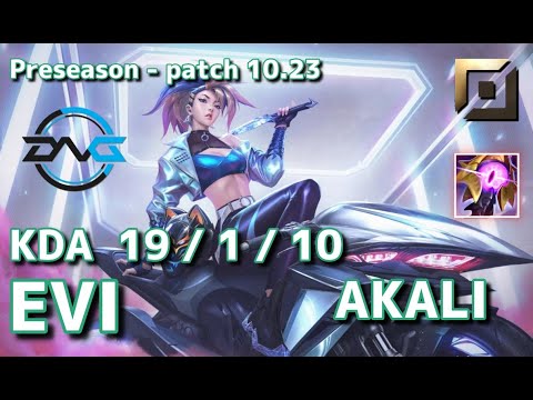 【韓国サーバー/M1】DFM Evi アカリ(Akali) VS レネクトン(Renekton) TOP - Patch10.23 KR Ranked【LoL】