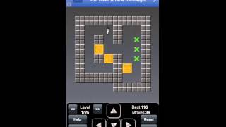 How To Beat Sokoban for iPhone Level 1