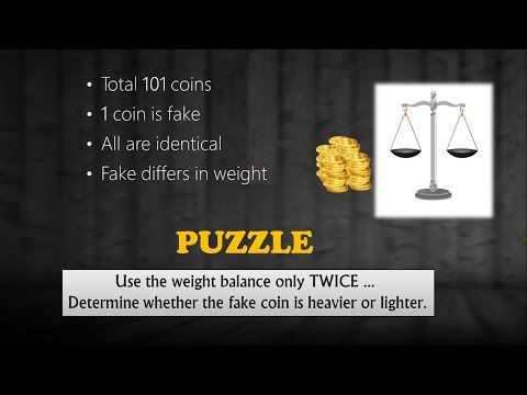 101 Coins Puzzle - One coin is fake - Is it heavier or lighter ?