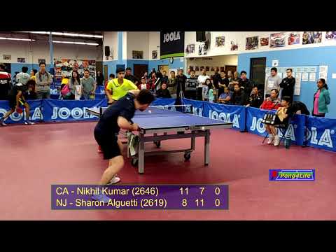Nikhil Kumar (#1 USATT Jr) vs Sharon Alguetti (#2 USATT Jr) at 2019 National Ranking Tournament