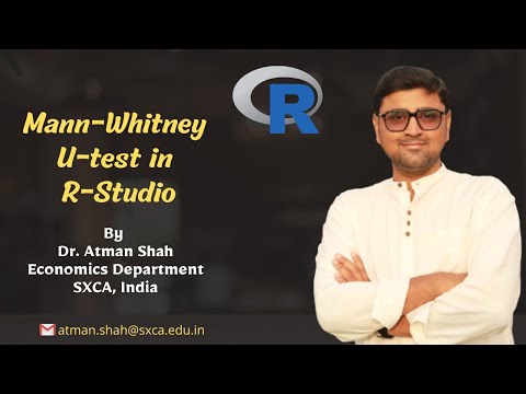 Mann-Whitney U Test in R Studio || Non-Parametric Test || Dr. Atman Shah