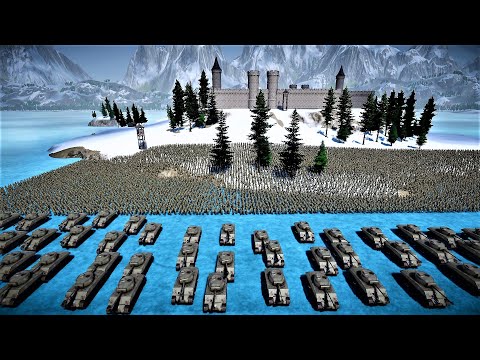 Siege of Vikings Castle By Egyptian Spearman VS 17,000 US Army | Ultimate Epic Battle Simulator 2
