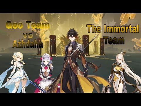 Geo Team "石" vs Azhdaha | Genshin Impact
