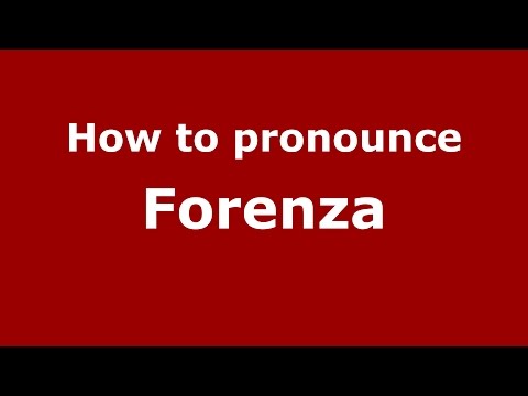 How to pronounce Forenza